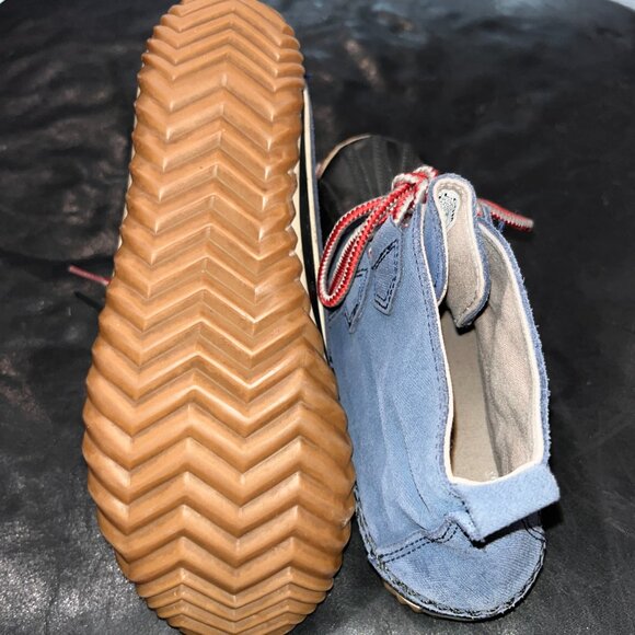 SOREL OUT 'N ABOUT WATERPROOF ANKLE DUCK RAIN BOOTS in RED WHITE & BLUE EUC W 8 - Picture 8 of 13